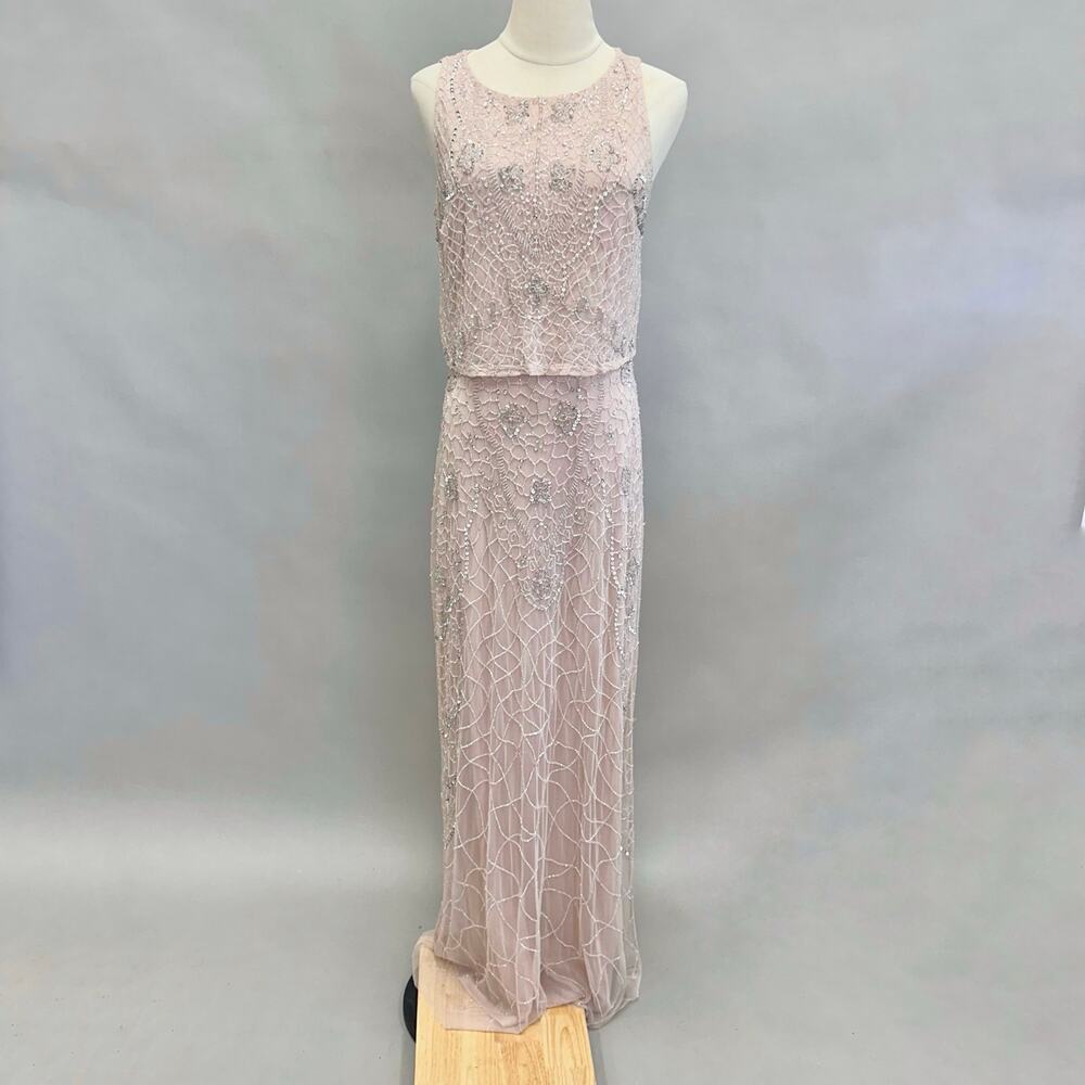 Aidan Mattox Embellished Bateau Neck Dress Evening Gown Size 8